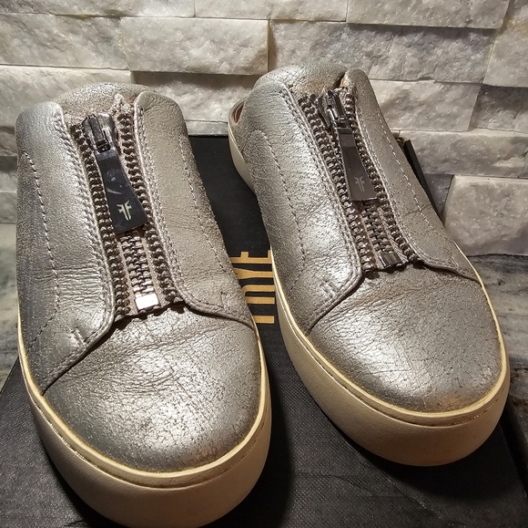Frye Shoes Frye Lena Zip Mule Silver Womens Size 7 Poshmark
